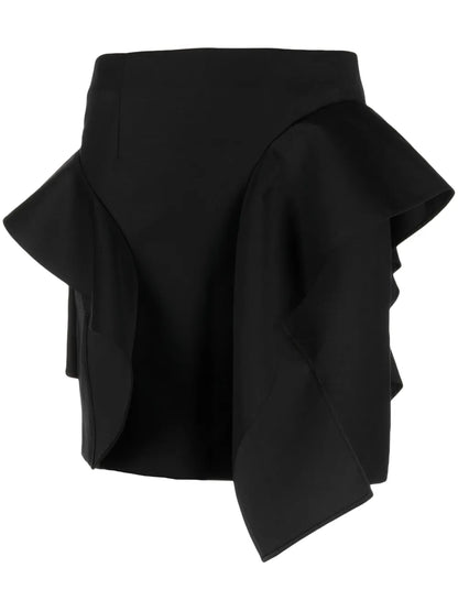 Panelled Wool Mini Skirt