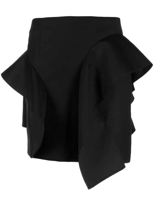 Panelled Wool Mini Skirt