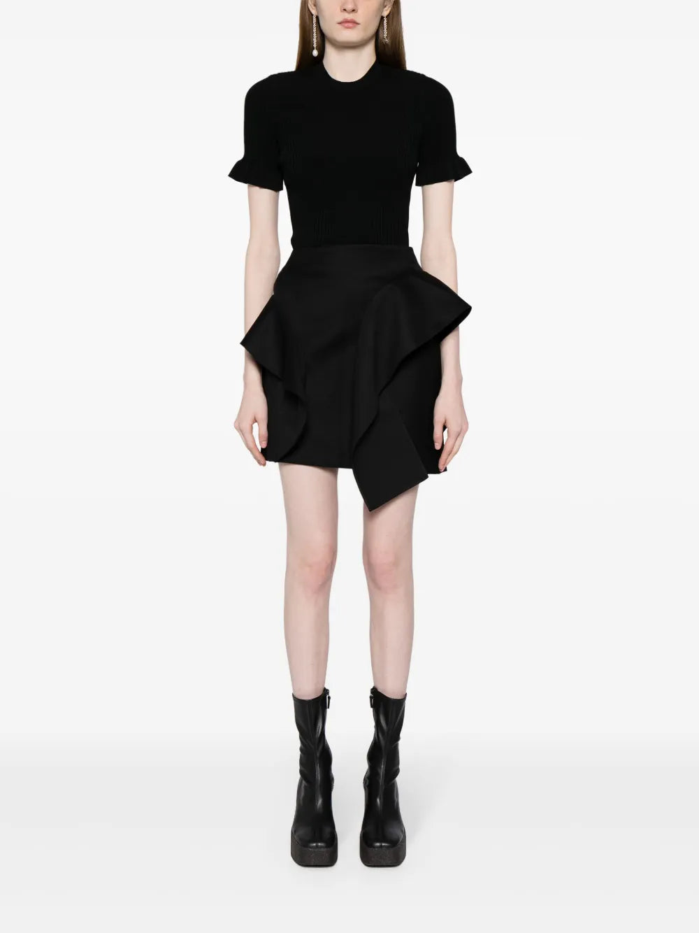 Panelled Wool Mini Skirt