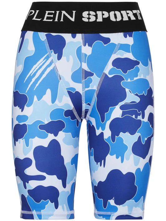 Camouflage-Print Logo-Waistband Leggings