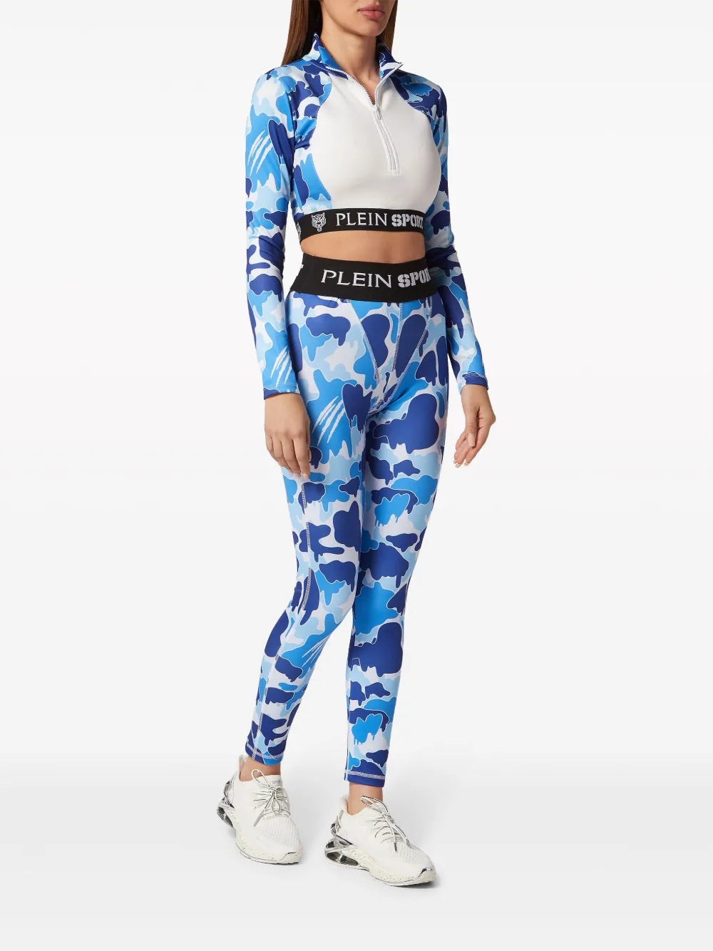 Camouflage-Print Logo-Waistband Leggings