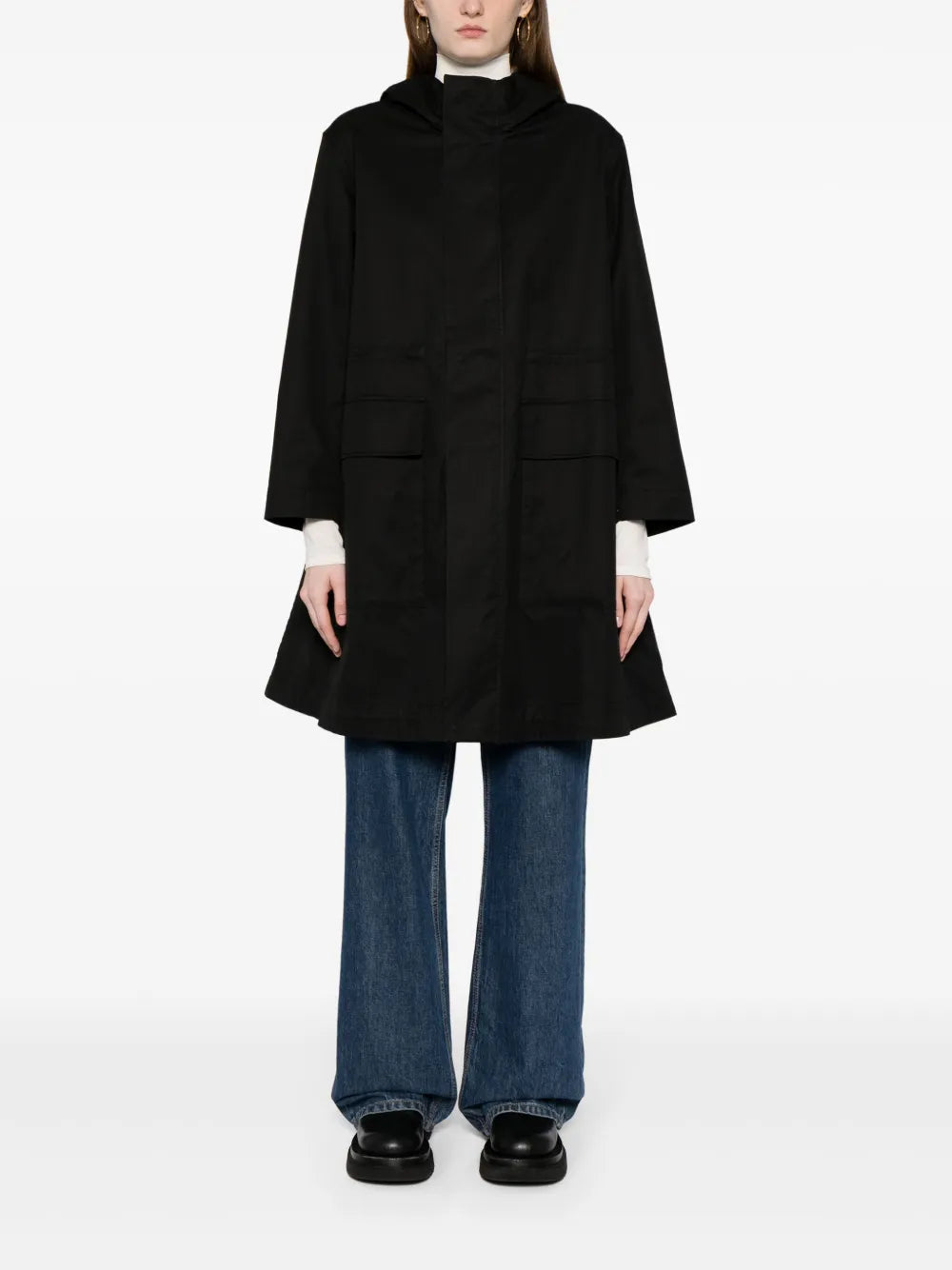 Hooded Cotton Trench Coat