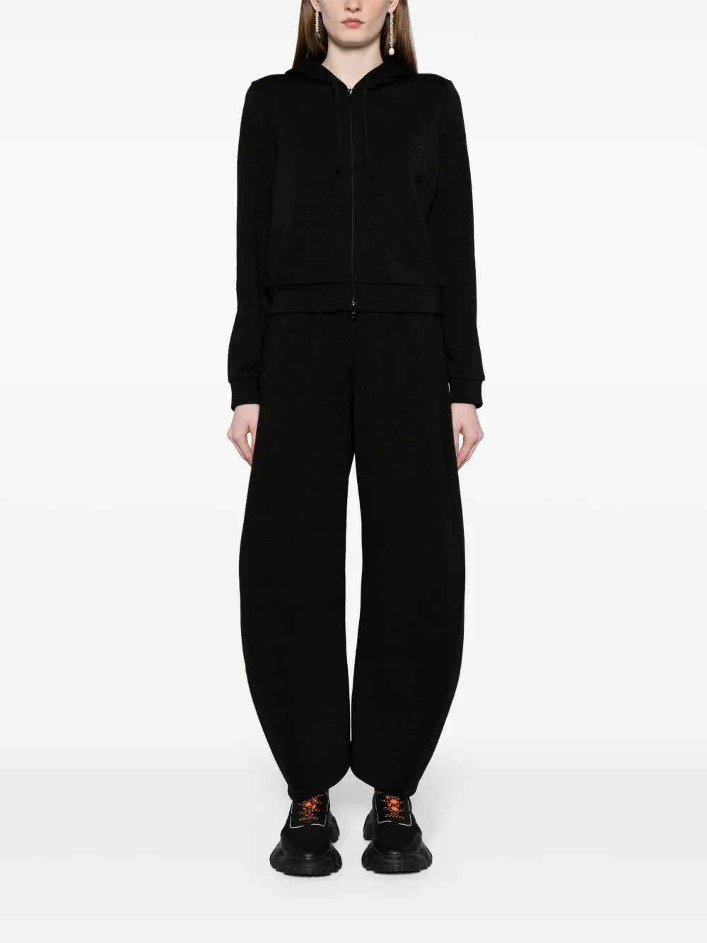 Glitter-Detail Cotton-Blend Track Pants
