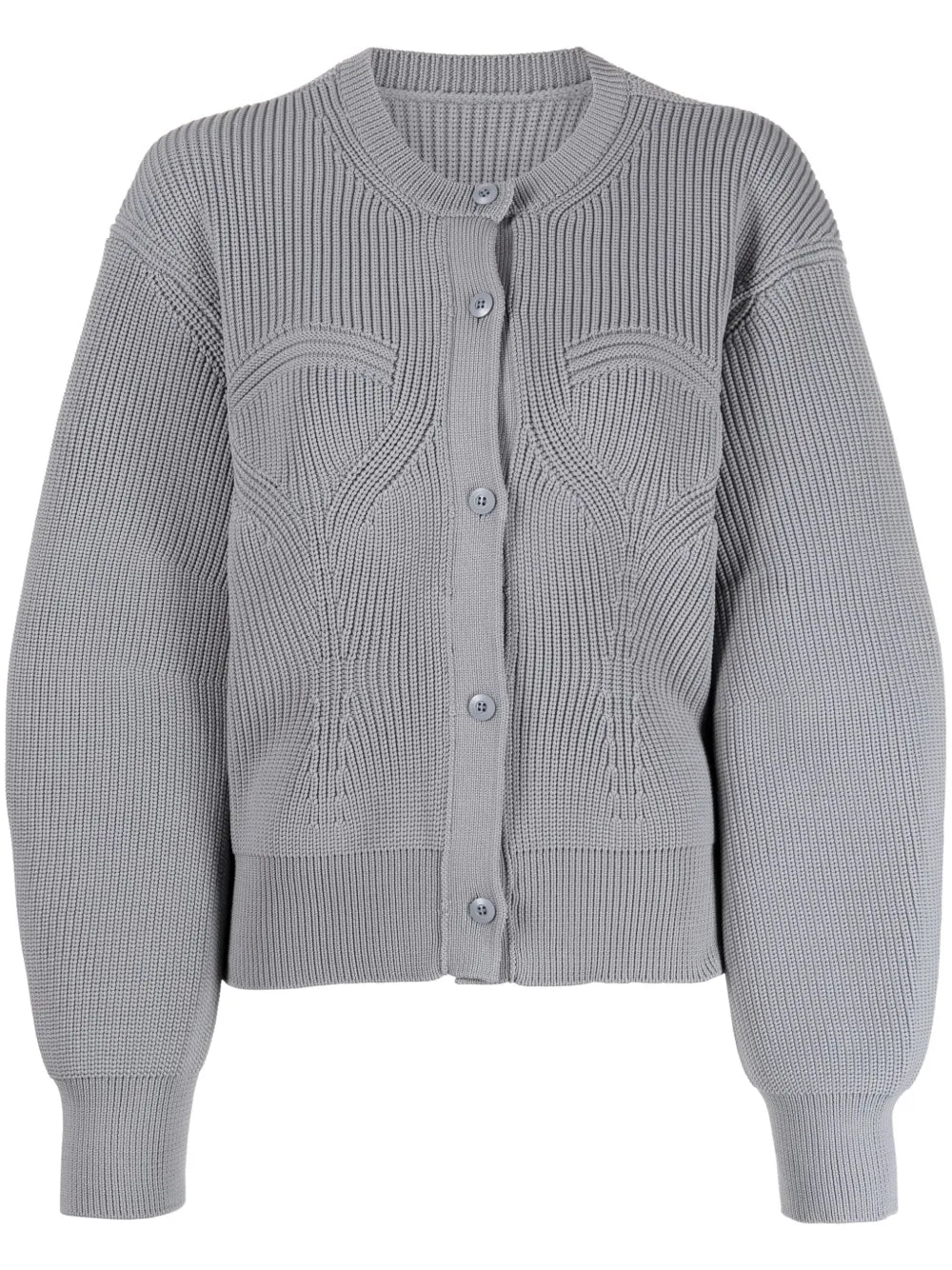 Ribbed Crew Neck Cardigan