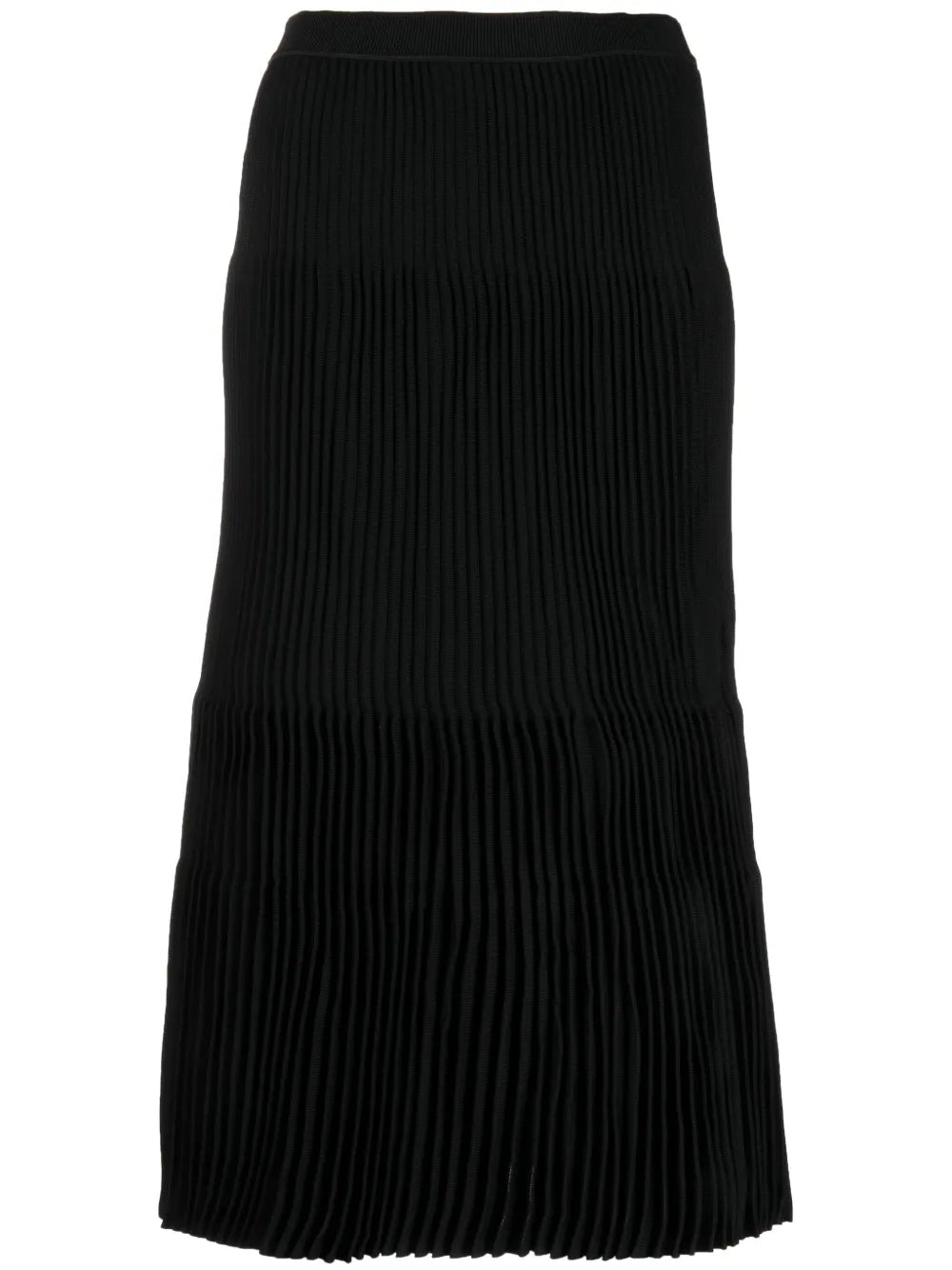 Ribbed-Knit Mid-Length Skirt