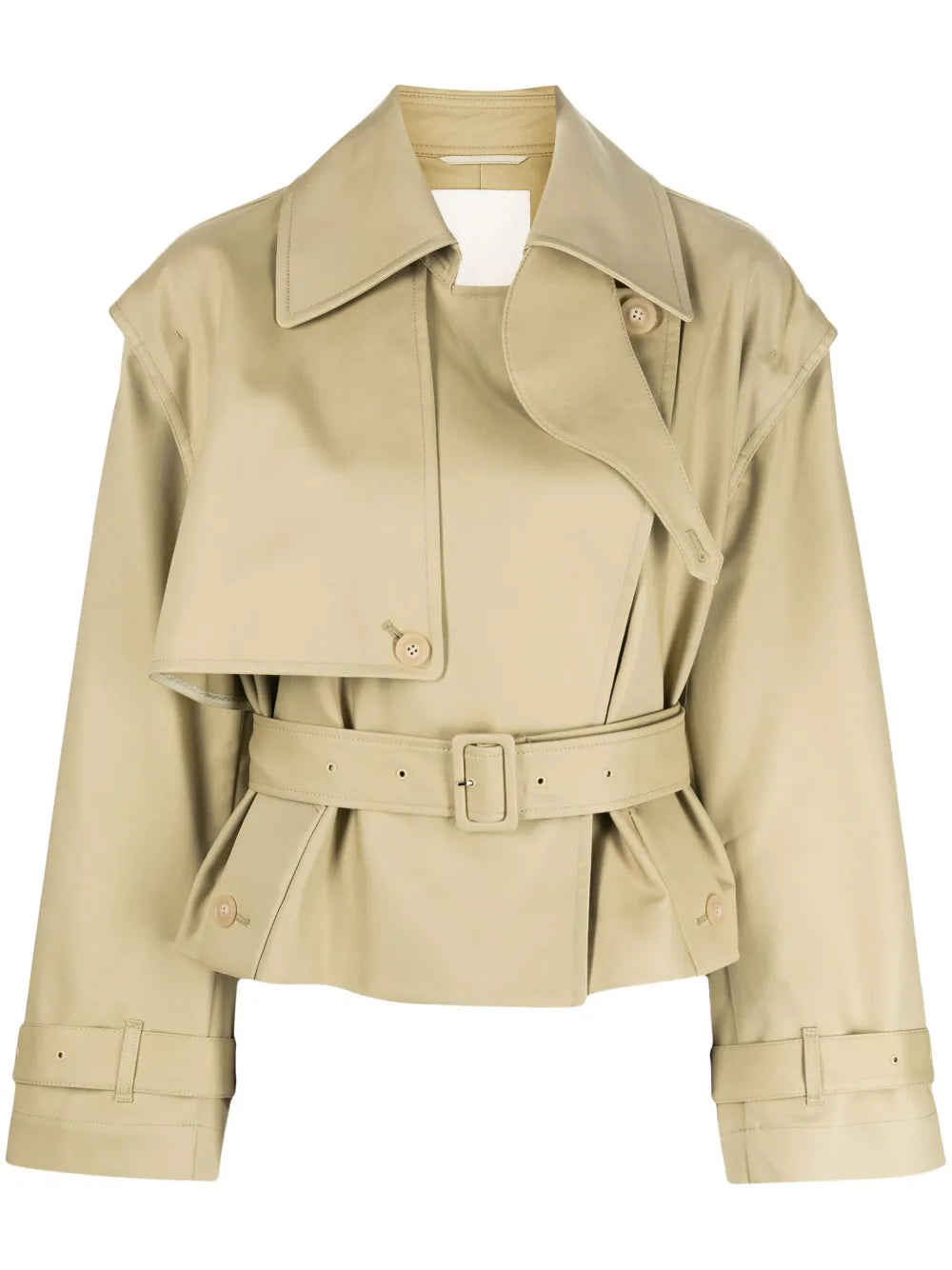 Open-Back Cropped Trench Coat