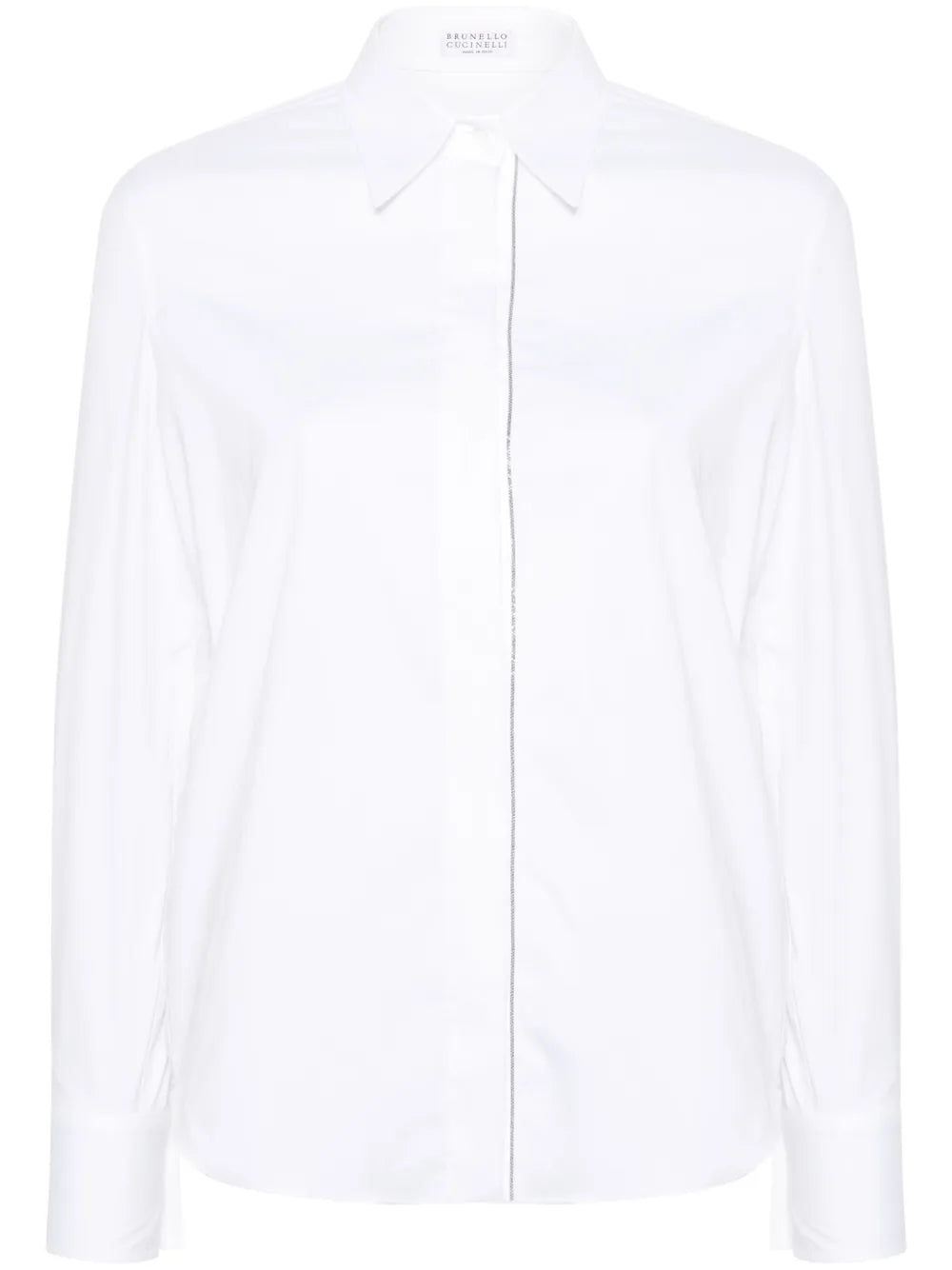 Beaded-Trim Poplin Shirt