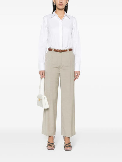 Beaded-Trim Poplin Shirt