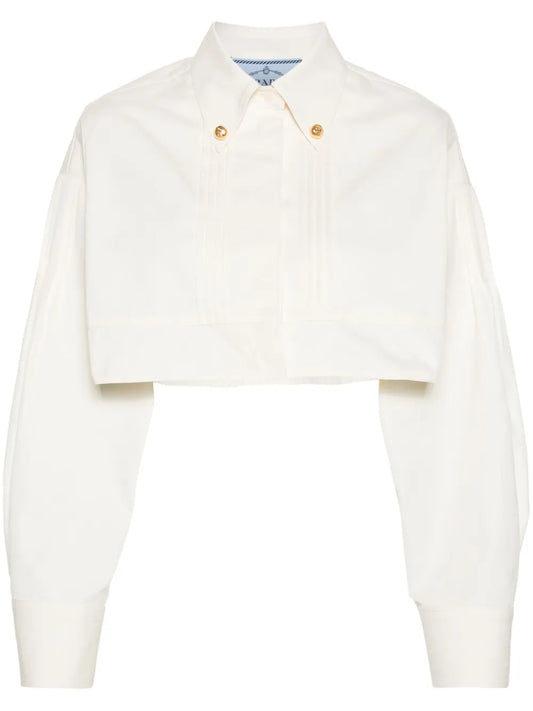 Pintuck-Detail Cropped Jacket