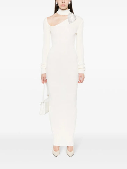 Crystal-Embellished Knitted Dress