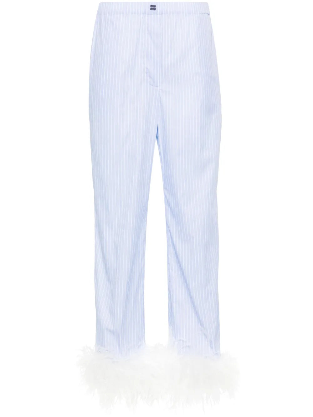 Pinstriped Straight-Leg Trousers