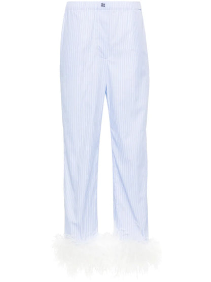 Pinstriped Straight-Leg Trousers