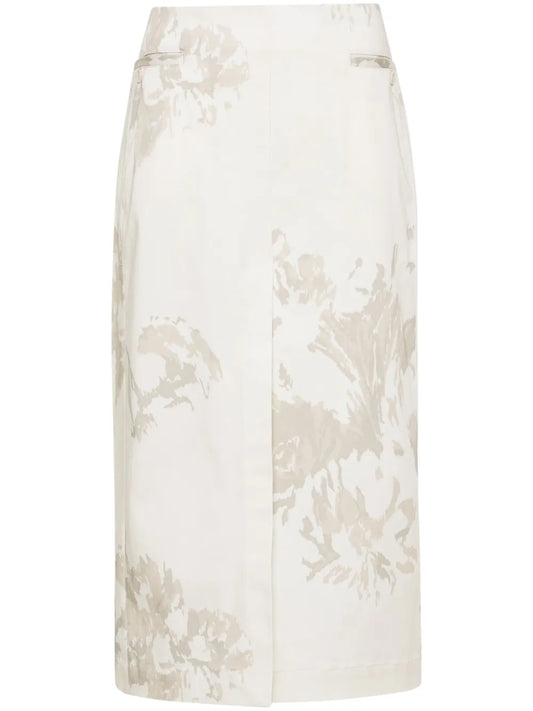 Floral-Print Midi Skirt