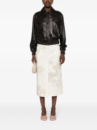 Floral-Print Midi Skirt