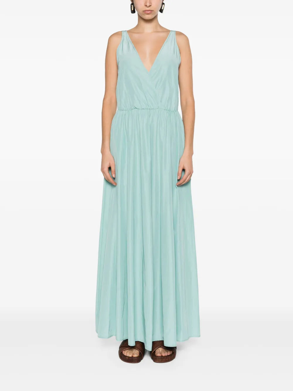 V-Neck Flared Maxi Dress