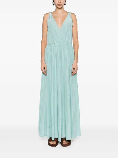 V-Neck Flared Maxi Dress