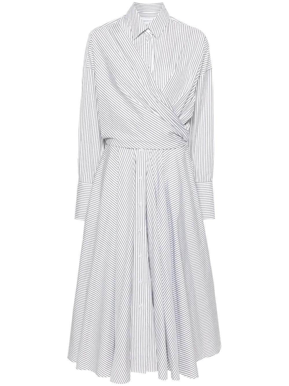 Striped Shirt Wrap Maxi Dress