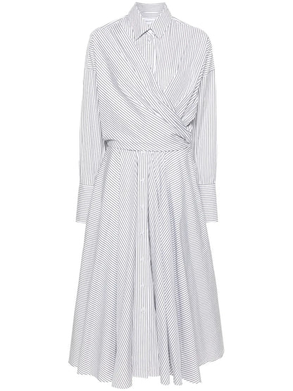 Striped Shirt Wrap Maxi Dress
