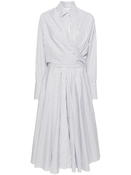 Striped Shirt Wrap Maxi Dress