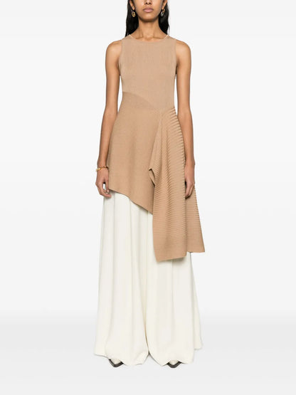 Mid-Rise Crepe Palazzo Trousers