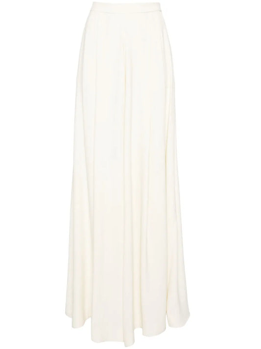 Mid-Rise Crepe Palazzo Trousers
