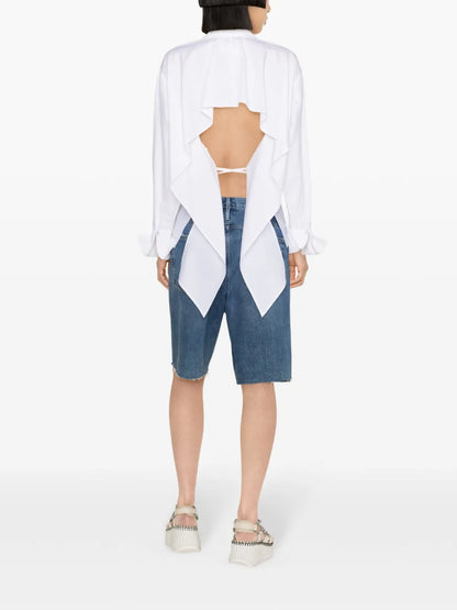 Volant Open Back Tied Shirt