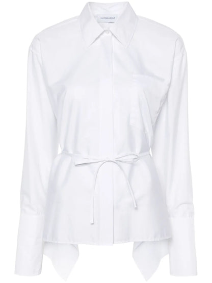Volant Open Back Tied Shirt