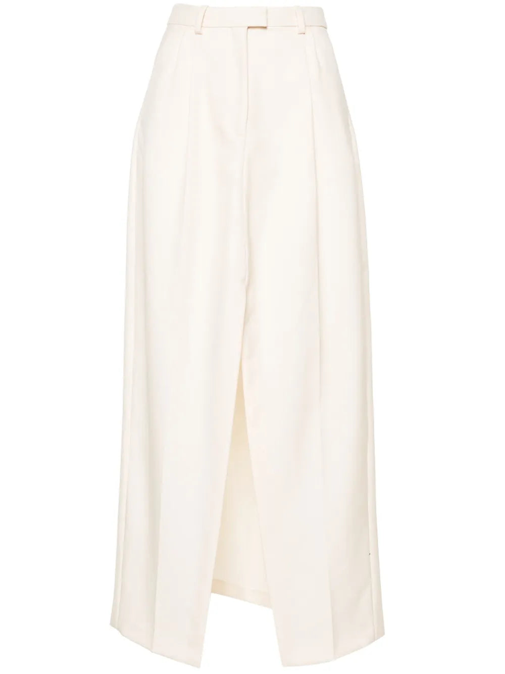 High-Waist Gabardine Long Skirt