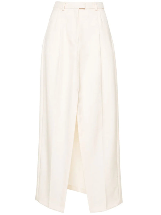 High-Waist Gabardine Long Skirt