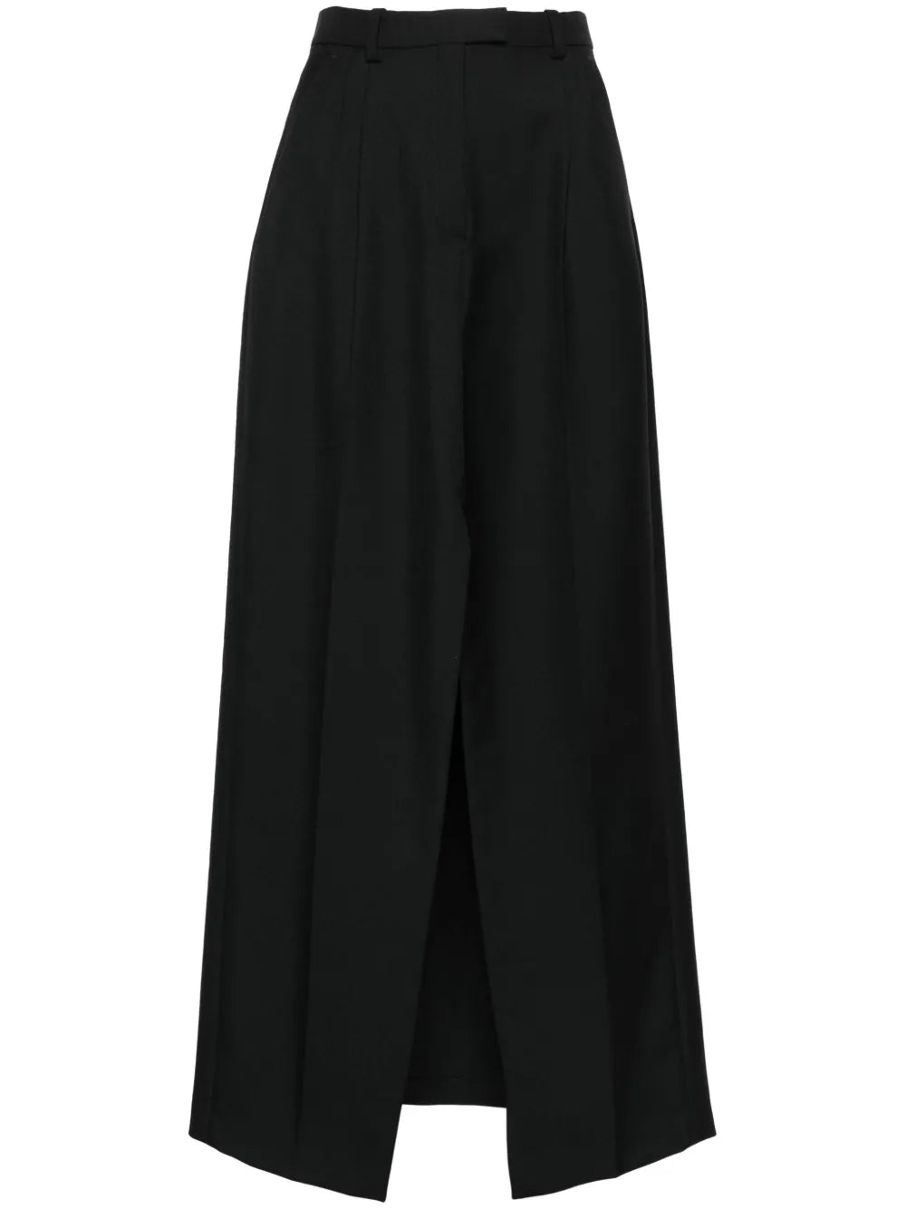 High-Waist Gabardine Long Skirt