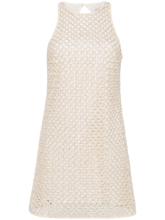 Beaded Mesh Minidress