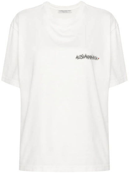 Crystal-Embellished Graphic-Print T-Shirt