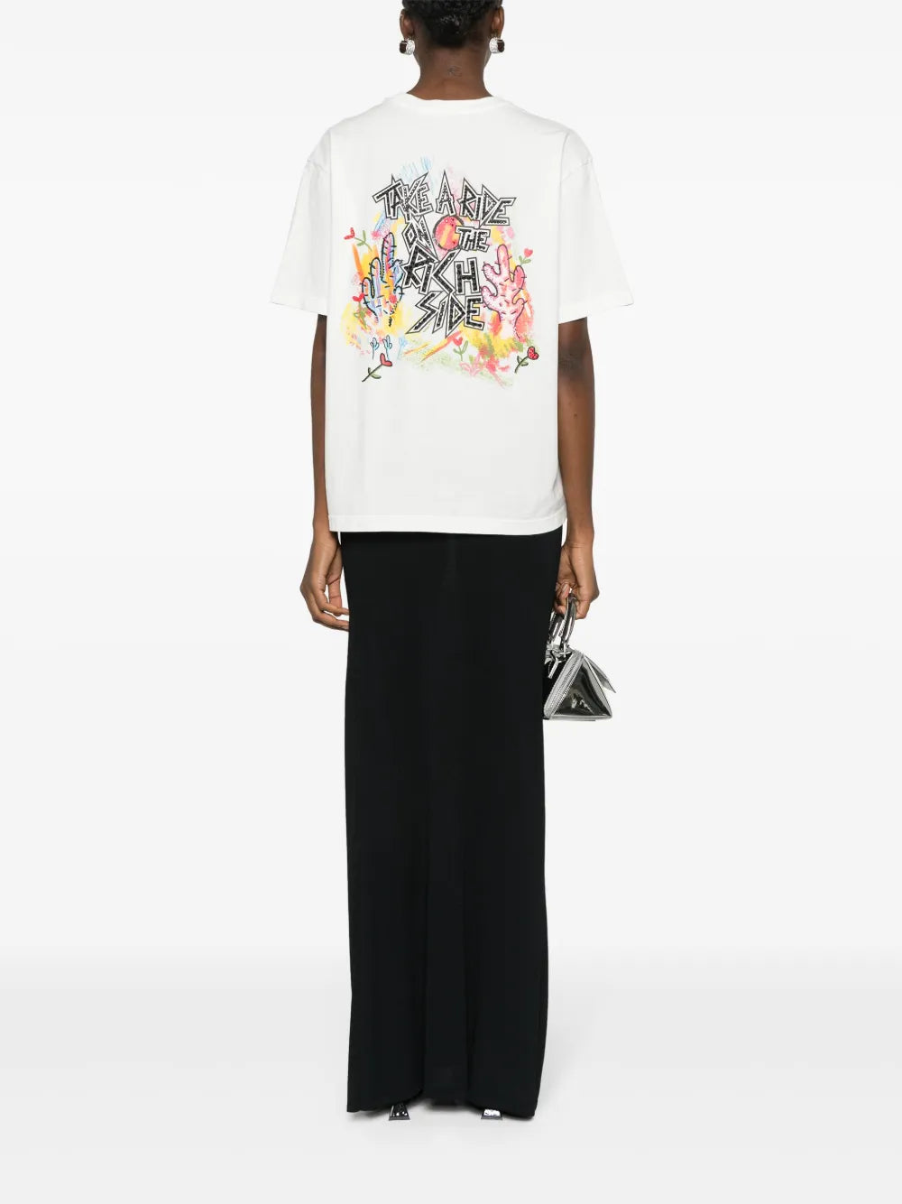 Crystal-Embellished Graphic-Print T-Shirt