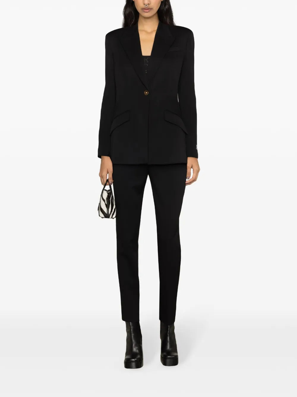 Medusa-Buttons Single-Breasted Blazer