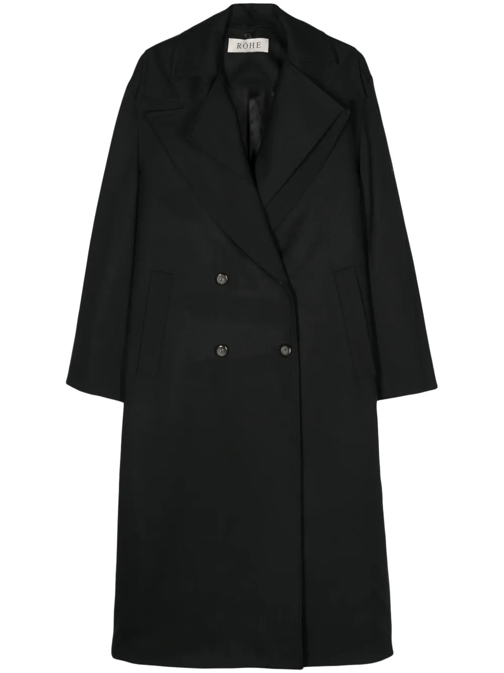 Double-Breasted Wool Midi Coat