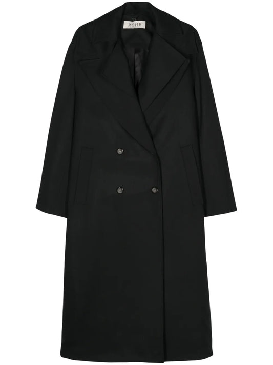 Double-Breasted Wool Midi Coat