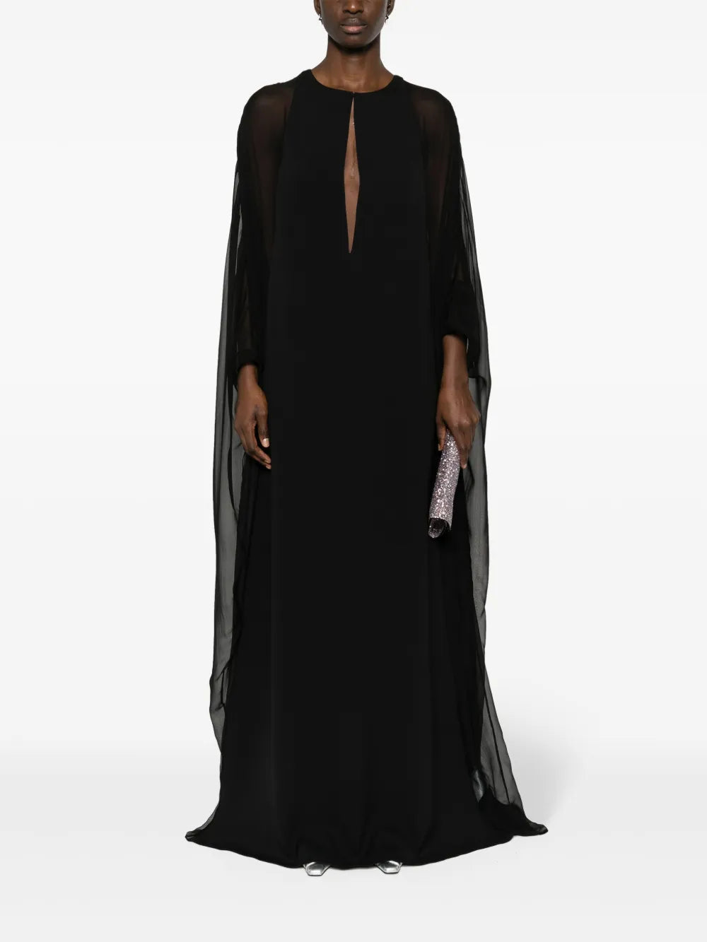 Semi-Sheer-Panelled Maxi Dress