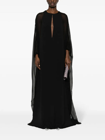 Semi-Sheer-Panelled Maxi Dress