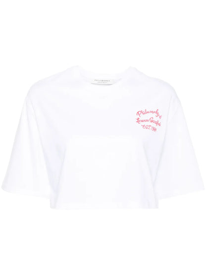 Logo-Print Cropped T-Shirt