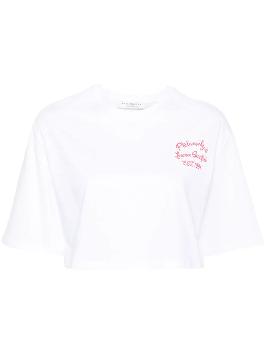 Logo-Print Cropped T-Shirt