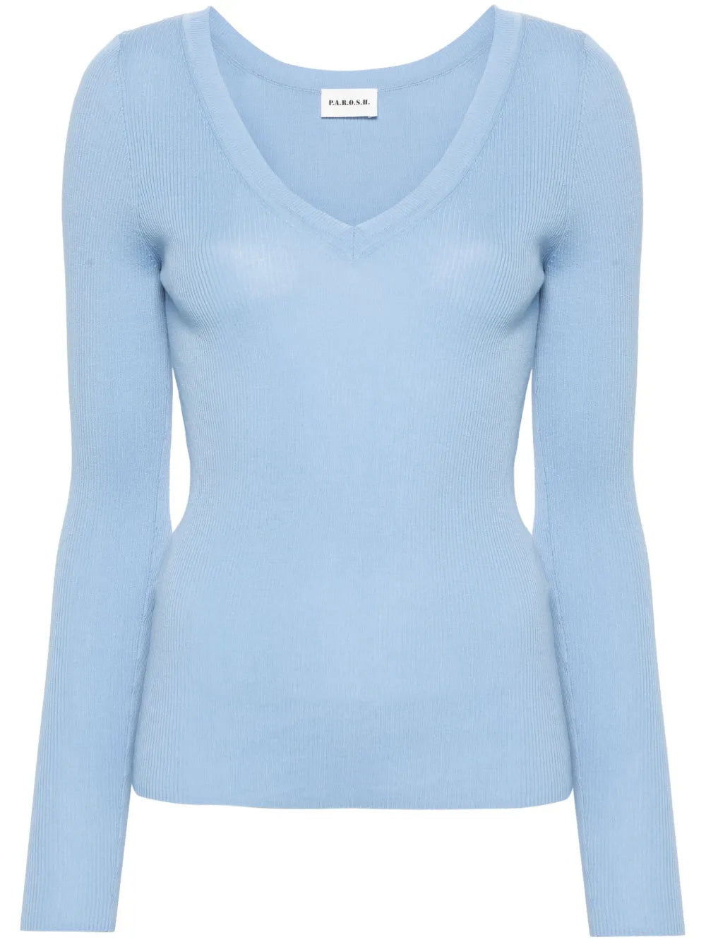 V-Neck Ribbed-Knit Jumper