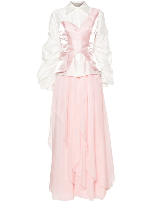Draped Flared Skirt Set