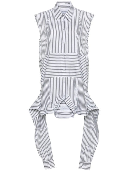 Upside Down Striped Shirtdress