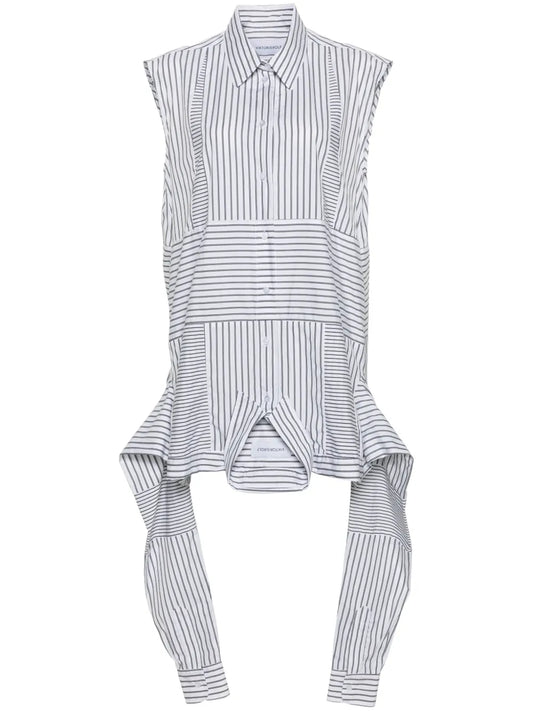 Upside Down Striped Shirtdress