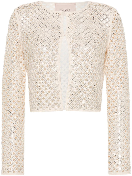 Beaded Mesh Cardigan