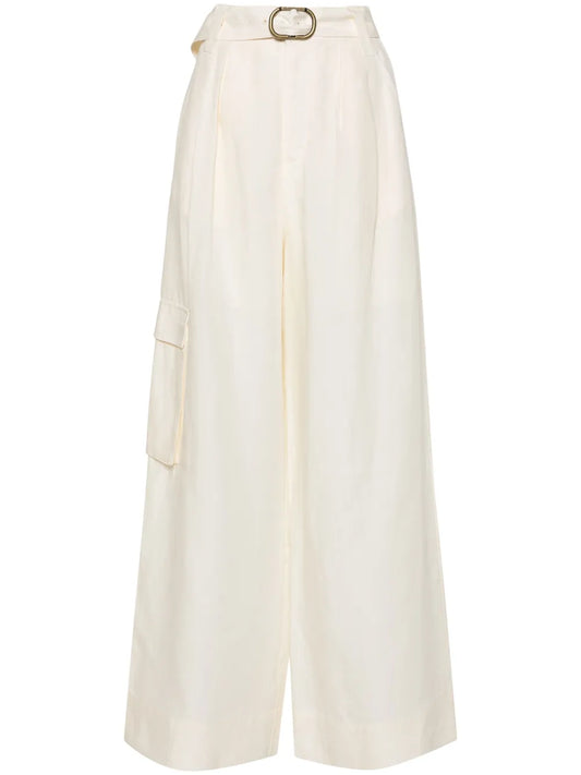 Belted Wide-Leg Trousers