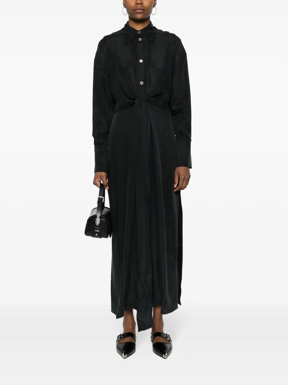 Textured Twill Maxi Dress