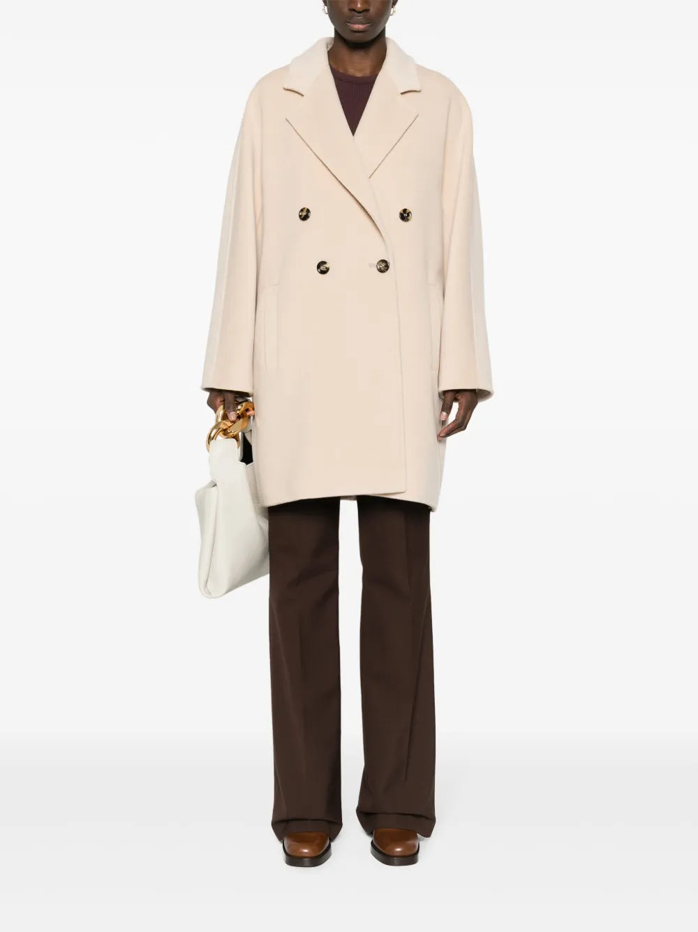 Wool-Blend Double-Breasted Coat