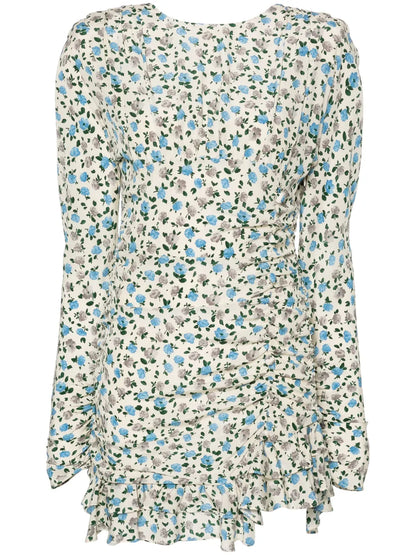 Floral-Print Silk Minidress