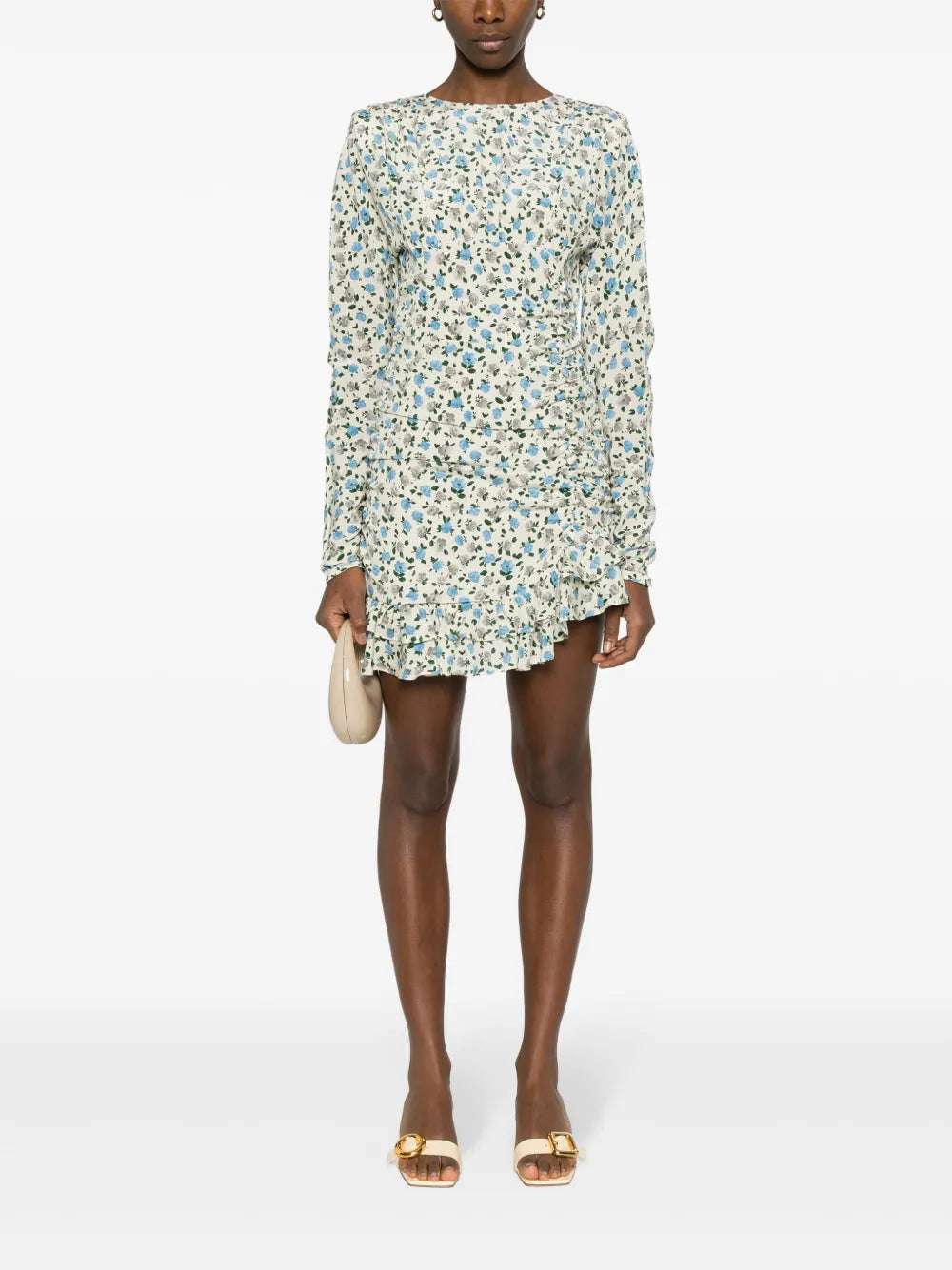 Floral-Print Silk Minidress